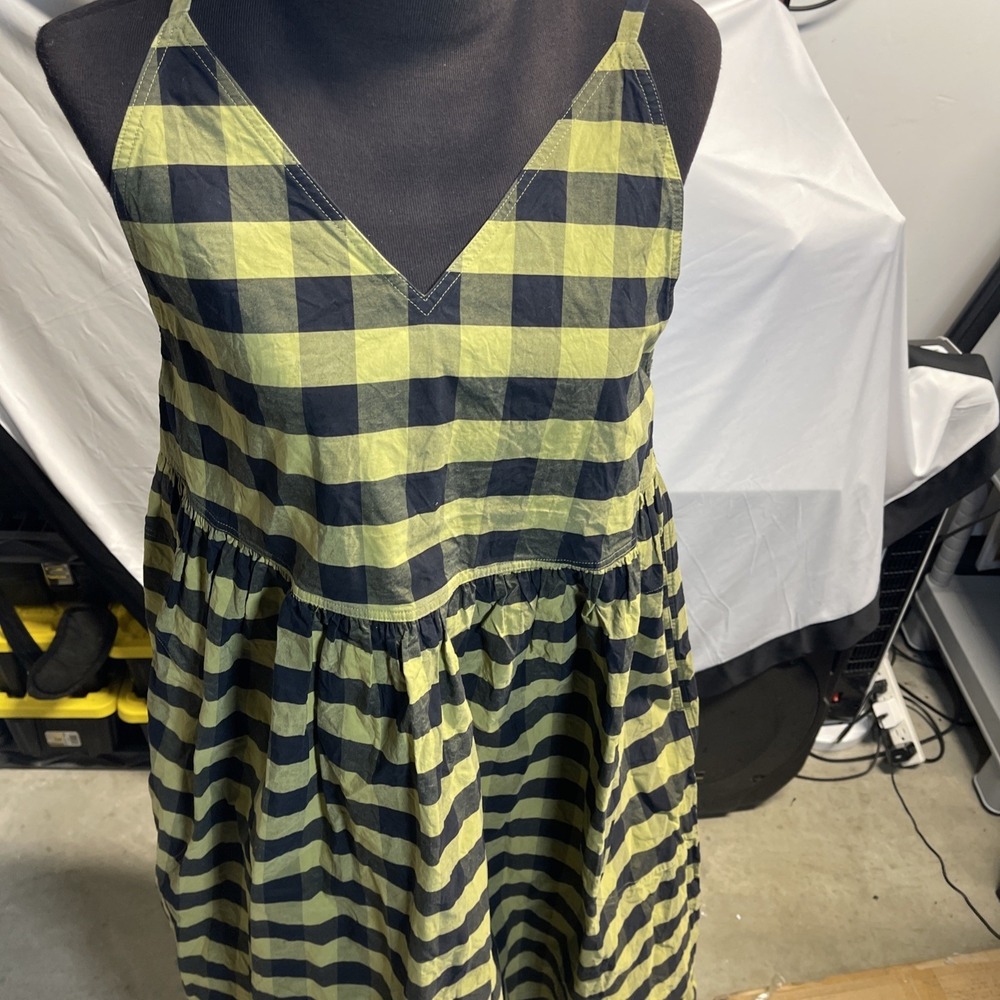 Sofie D'Hoore Women Checkered Print Dress Size 36 Green/black